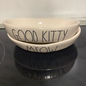 Rae Dunn Cat MEOW and GOOD KITTY Bowls
